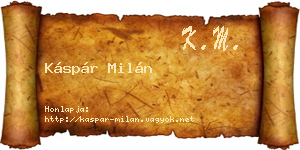 Káspár Milán névjegykártya